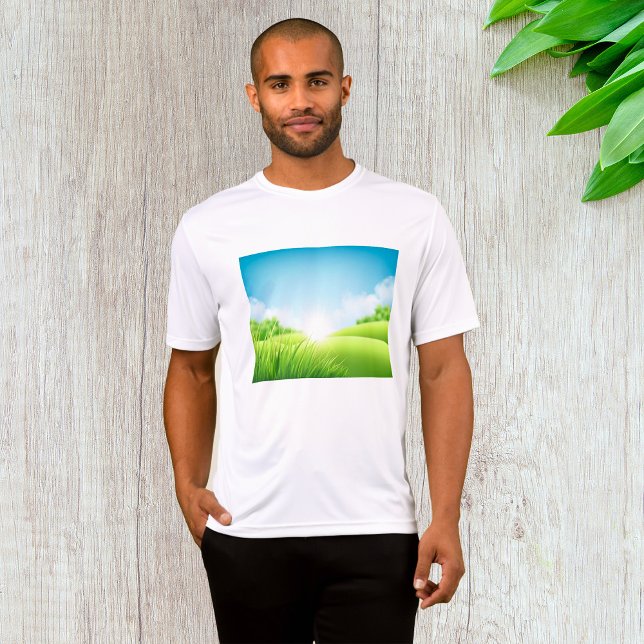 T-shirt Sunny Green Field Landscape (Créateur téléchargé)