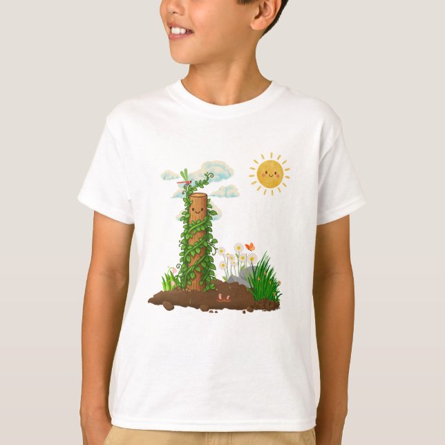 T-shirt Sunny Pun Garden Climbing Plant Totem Kids (Devant)
