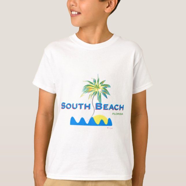 T-shirt Sunny South Beach, Floride (Devant)