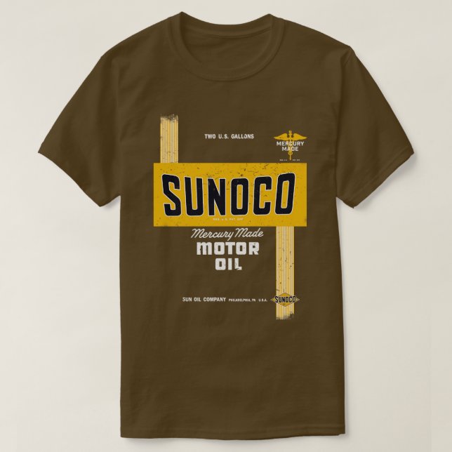 T-shirt Sunoco Moteur Huile Rétro Design déprimé (Design devant)