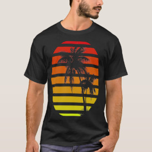 T-shirt Sunrise Summer Palm Feeling Beach Design