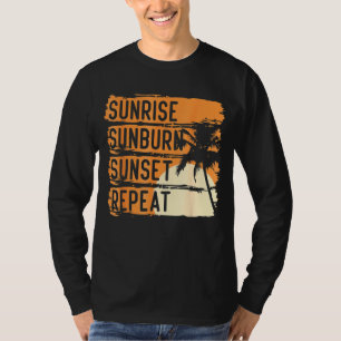 T-shirt Sunrise Sunburn Coucher De Soleil Répétition & Été