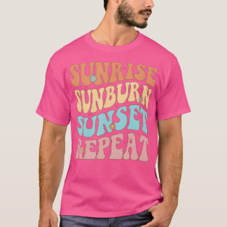 T-shirt Sunrise Sunburn Sunset Répéter Retro Super Girl Hi