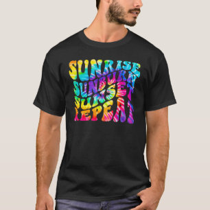 T-shirt Sunrise Sunburn Sunset Répéter Tie Dye Bonjour été