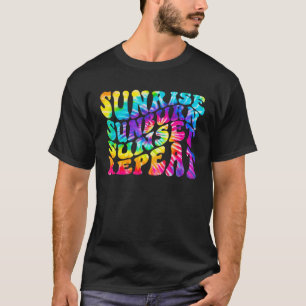 T-shirt Sunrise Sunburn Sunset Répéter Tie Dye Bonjour été
