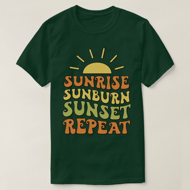 T-shirt Sunrise Sunburn Sunset Répétition (Design devant)
