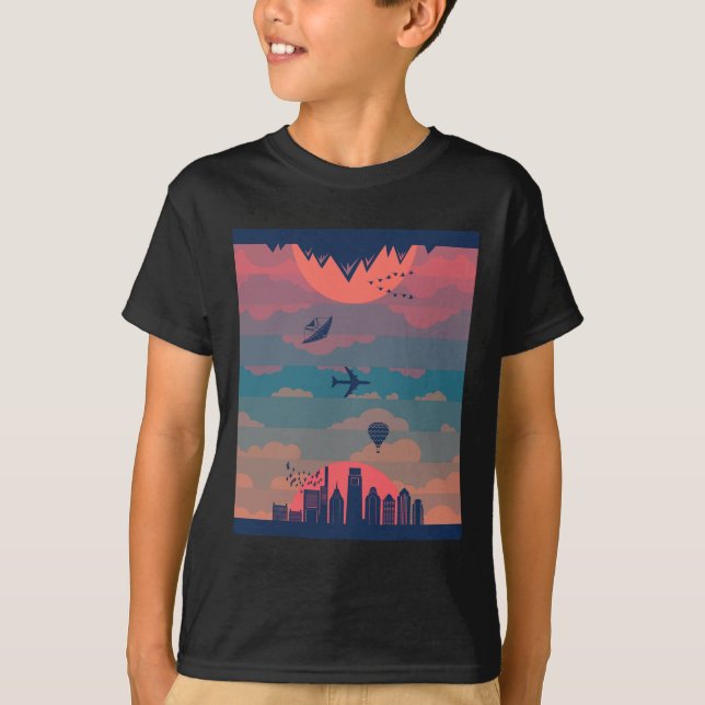 T-shirt Sunrise Sunset Cycle Of Day And Night Earth 360 (Devant)