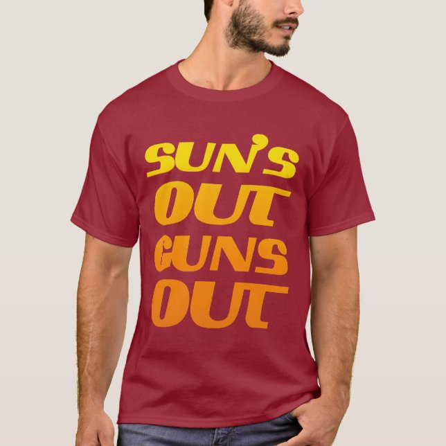 T-SHIRT SUN'S OUT GUNS SORT FITNESS ET GYM (Devant)