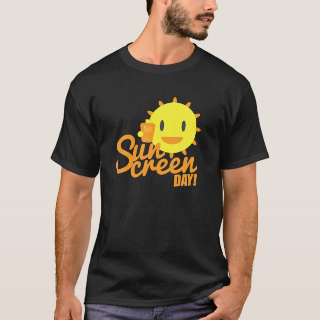 T-shirt Sunscreen Day Smiling Sun T Shirt (Devant)