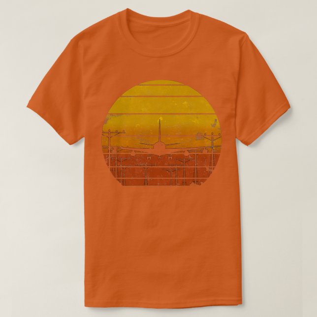 T-shirt Sunset Airliner Vintage (Design devant)