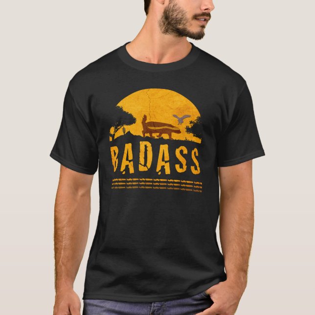 T-shirt Sunset Badass Honey Badey Vintage (Devant)