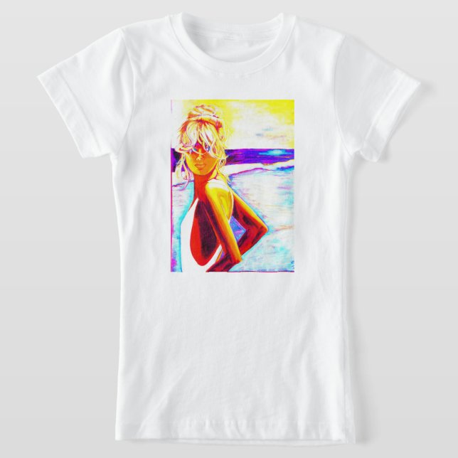 T-Shirt Sunset Beach Girl (Poser)