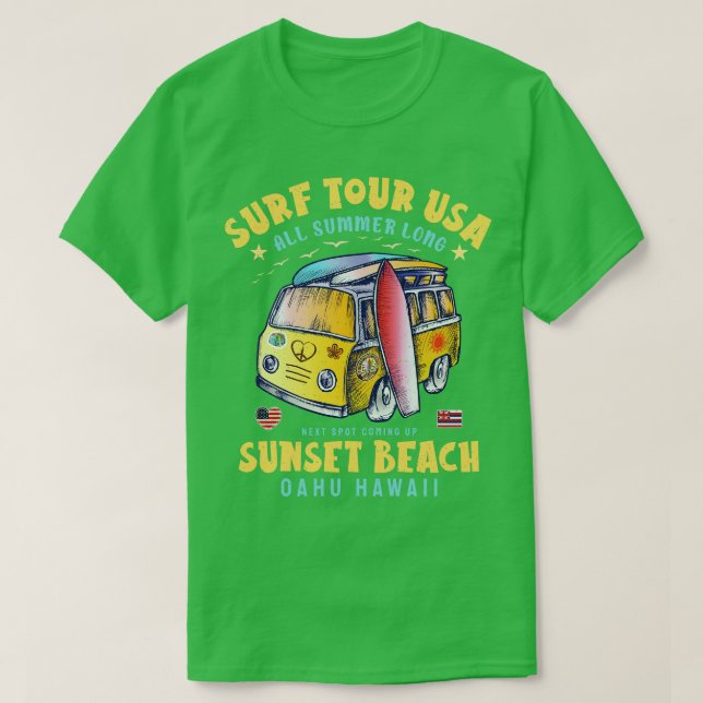 T-shirt Sunset Beach Oahu Hawaii (Design devant)