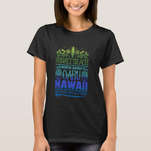 T-shirt Sunset Beach Oahu North Shore Hawaii Surf Retro Ti