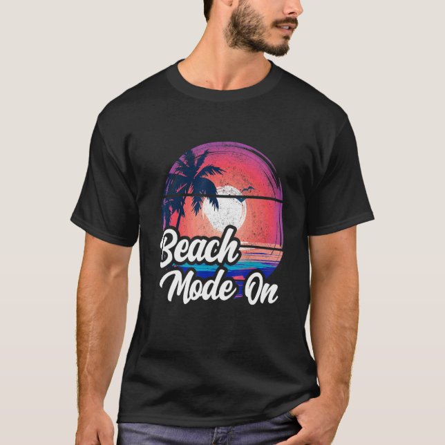 T-shirt Sunset Beach Palm Tree Mode Été Sur Vacances Ho (Devant)