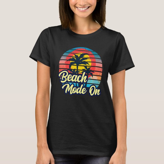 T-shirt Sunset Beach Palm Tree Mode Été Sur Vacances Ho (Devant)