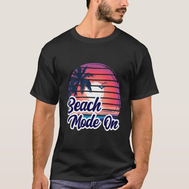 T-shirt Sunset Beach Palm Tree Mode Été Sur Vacances Ho (Devant)