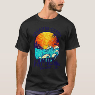 T-shirt Sunset Beach Retro Bahamas Caribe Famille Vacances