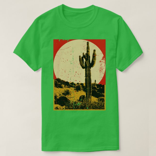 T-shirt Sunset Cactus du désert du sud-ouest (Design devant)