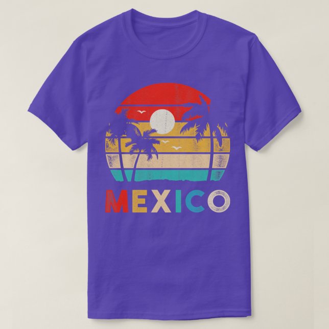 T-shirt Sunset Cancun Beach Mexique Rétro Mexicaine (Design devant)