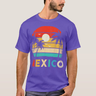 T-shirt Sunset Cancun Beach Mexique Rétro Mexicaine