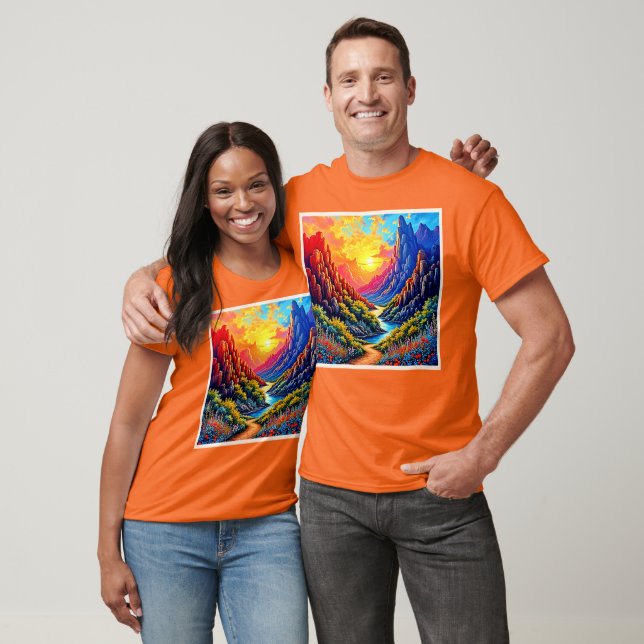T-shirt  Sunset Canyon River Art (Unisexe)