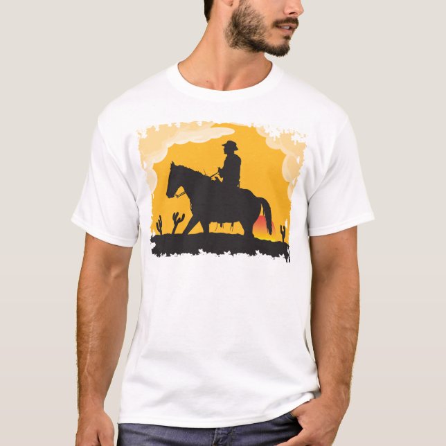 T-shirt Sunset Cowboy (Devant)