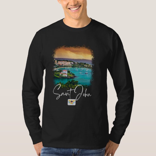 T-shirt Sunset de l'île Saint John (Devant)