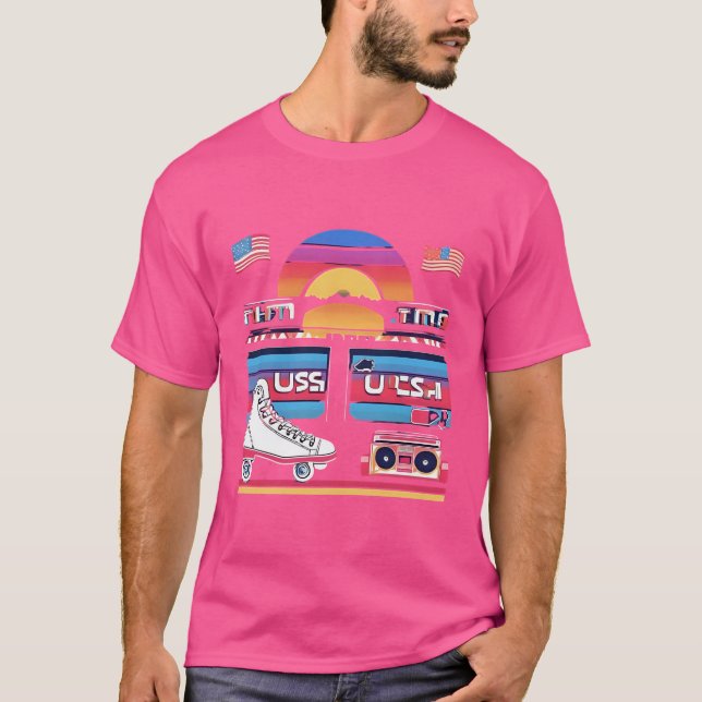 T-shirt Sunset des années 80 (Devant)