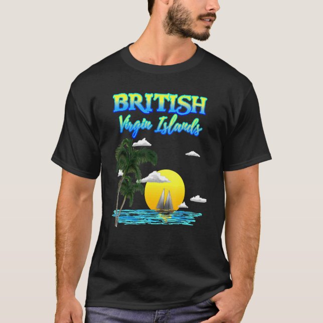 T-shirt Sunset des îles Vierges britanniques (Devant)