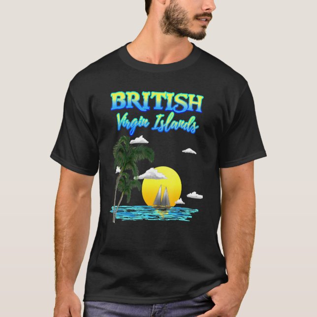 T-shirt Sunset des îles Vierges britanniques (Devant)
