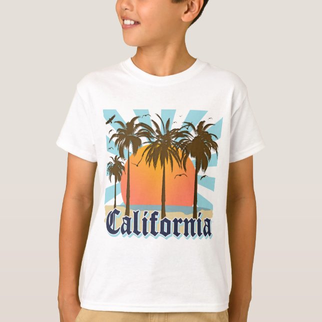 T-shirt Sunset Des Plages De Californie (Devant)
