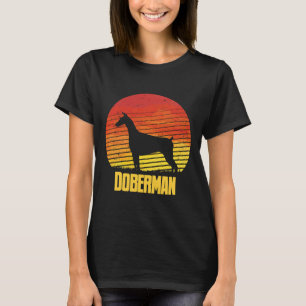 T-shirt Sunset Doberman Cool Sunshine Chien Silhouette D'U