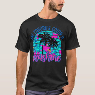 T-shirt Sunset Est Ma Couleur Favorite Retro Vintage Sunse