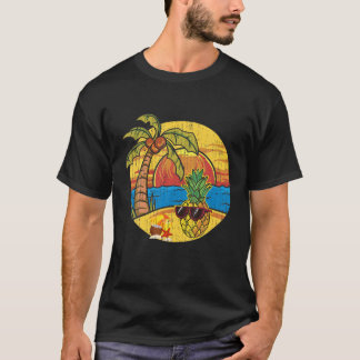 T-shirt Sunset Funny Ananas Palmiers Lunettes de soleil Tr