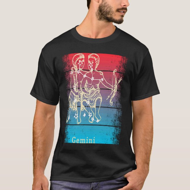T-shirt Sunset Gemini Zodiac (Devant)