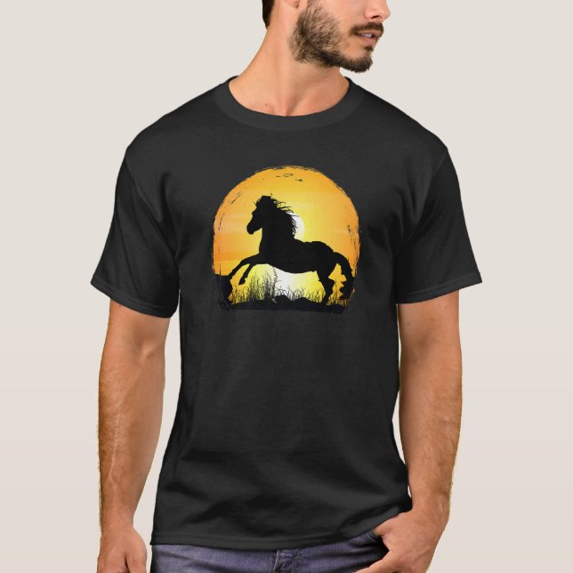 T-shirt Sunset Horse Breed Silhouette  Appaloosa (Devant)