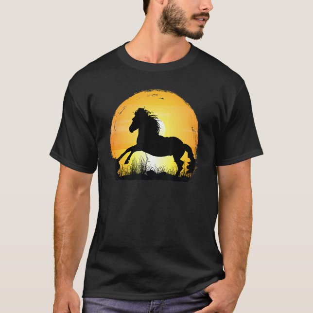 T-shirt Sunset Horse Breed Silhouette   Appaloosa (Devant)