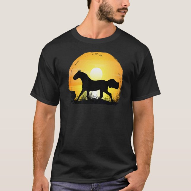 T-shirt Sunset Horse Breed Silhouette  Holsteiner Horse (Devant)