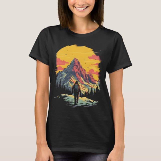 T-shirt Sunset Mountain Randonnée Adventure (Devant)