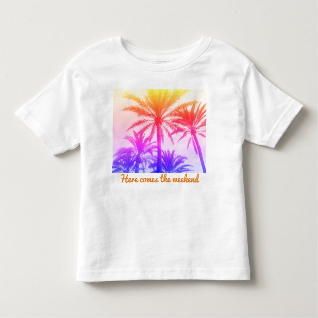 T-shirt Sunset Palm Tree personnalisé - Vibes de w (Devant)