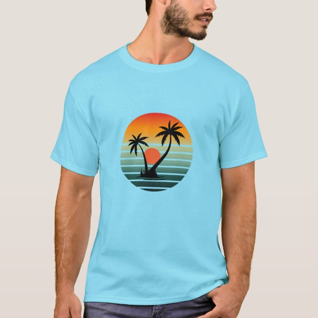 T-shirt Sunset Paradise - Vibes de plage tropicales (Devant)