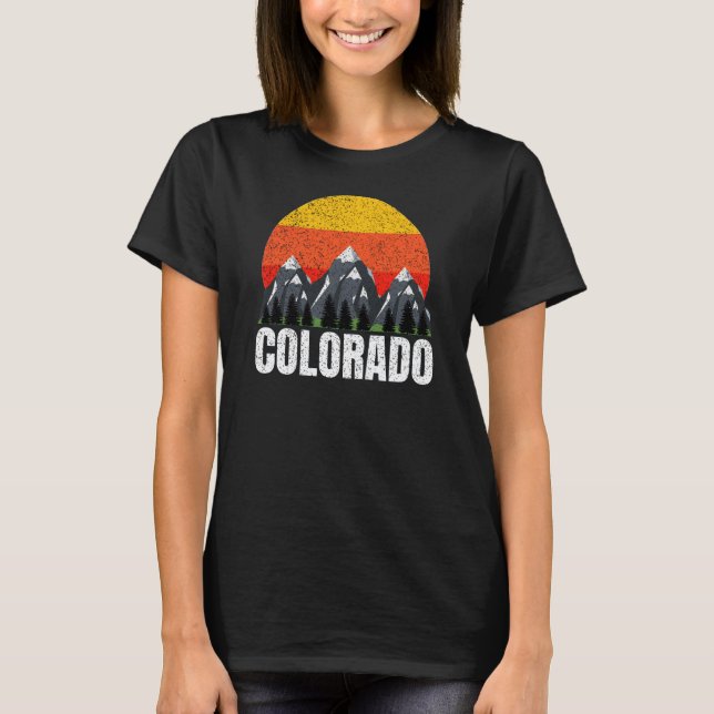 T-shirt Sunset Retro Colorado (Devant)