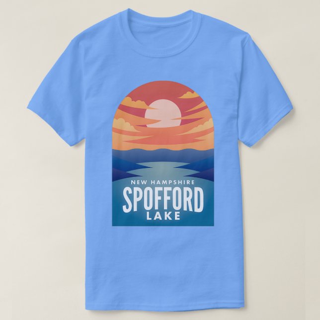 T-shirt Sunset Retro de Spofford Lake (Design devant)