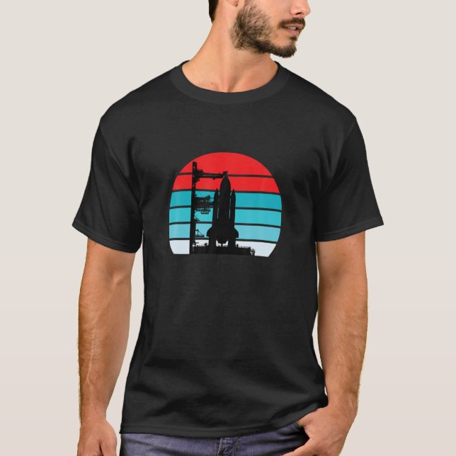 T-shirt Sunset Space Shuttle Pad Lance Moonport S (Devant)