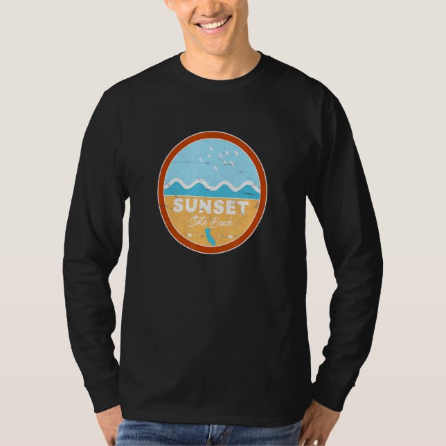 T-shirt Sunset State Beach California Ca Beach Waves (Devant)