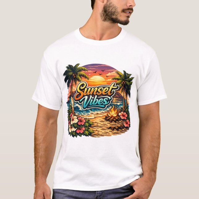 T-shirt sunset vibes t shirt for all ages (Devant)