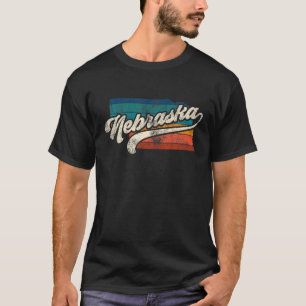 T-shirt Sunset Vintage Retro Indiana Home State DANS Les a
