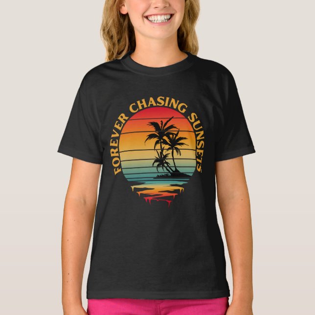 T-shirt SUNSETS POUR TOUJOURS CHASSER (Devant)