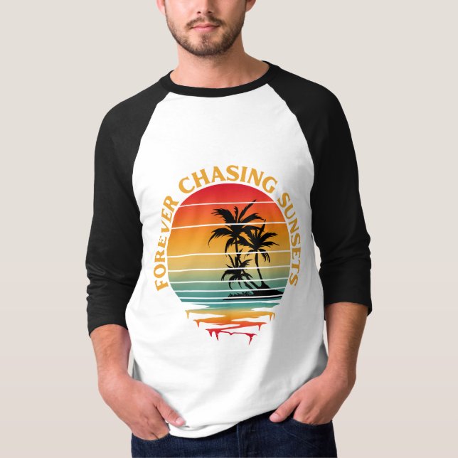 T-shirt SUNSETS POUR TOUJOURS CHASSER (Devant)